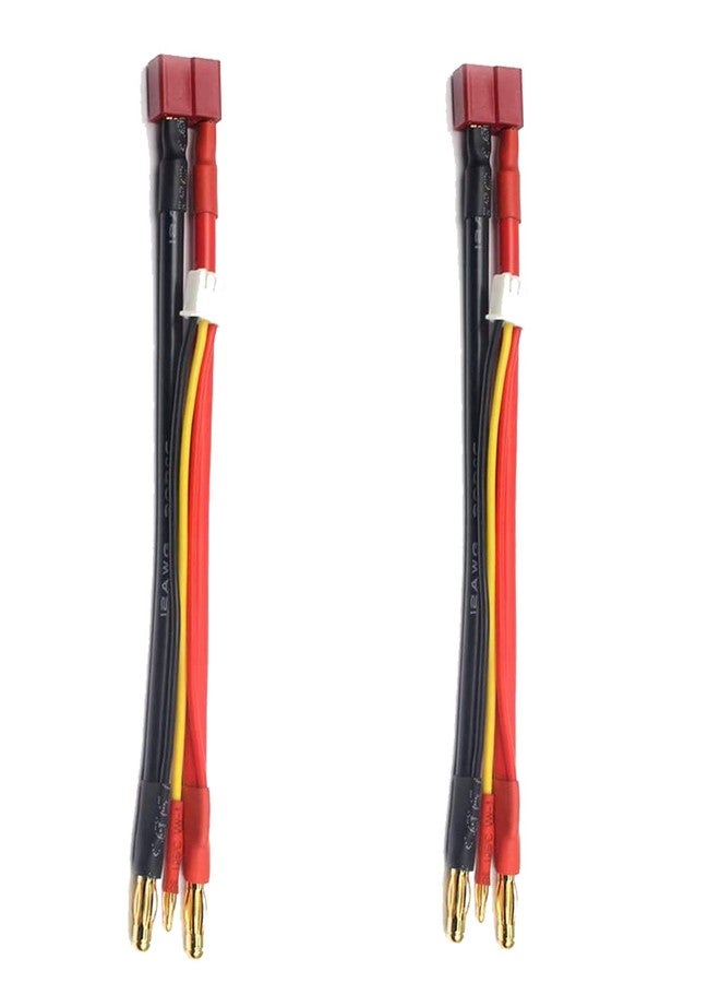 LINSYRC 2pcs T-Plug Female to 4mm Banana Plug Bullet Male Connector Adapter Cable with 2S JST-XH Balance for 2S 7.4V Lipo Batteries - Image 5